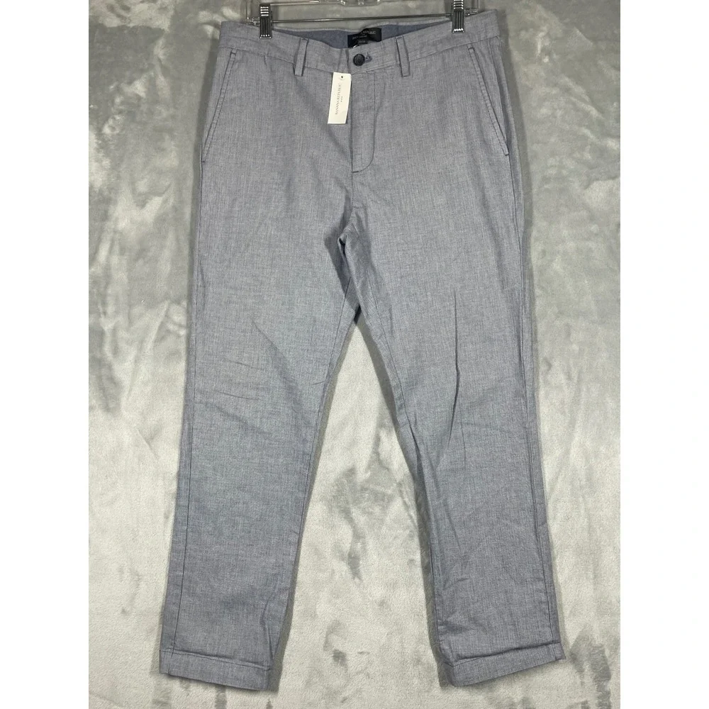 Banana Republic Slim Fit Chino Pants Light Blue Textured Cotton Blend 32x30 NEW